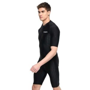 Men Classic Black Short Sleeve Swim Shirt