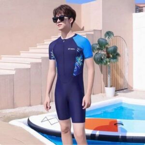 Men Poolside Short Sleeve Athletic Swimwear