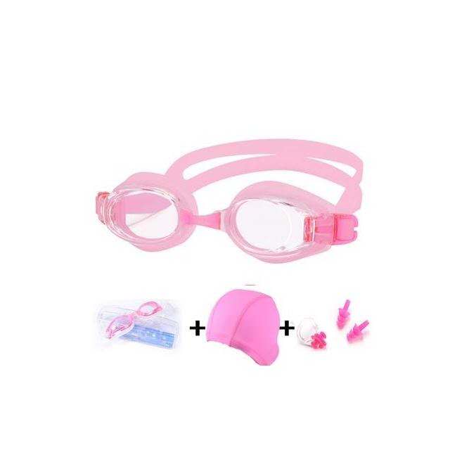Kids Pink Swimming Goggles and Accessory Set